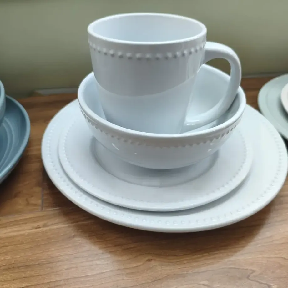 White Dinner Sets - Classic White Stoneware Wholesale Dinnerware